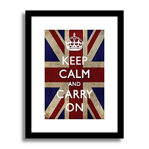 Quadro Decorativo Keep Calm Carry On Bandeira UK Sala Barato