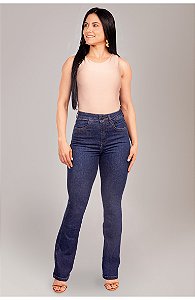 Calça jeans escura boot cut 00083