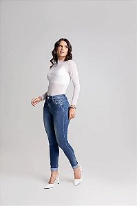 Calça jeans feminina skinny Oppnus 00306