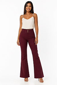 Calça flare linho feminina Tricomix 0005