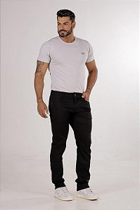 Calça jeans preta masculina regular 00319