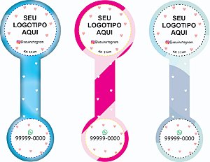 100 Lacres Adesivos  Bolo no Pote 11x4cm Glossy 135Gr.