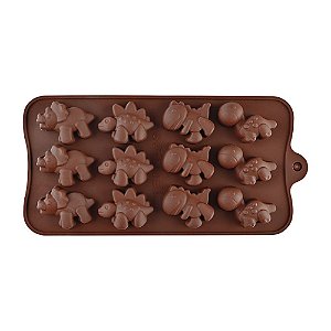 Molde de Silicone Dinossauro para Chocolate Resina