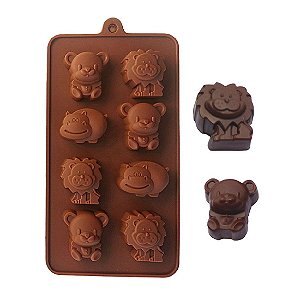 Molde de Silicone Bicho Savana Safári África Chocolate Resina Biscuit - B02