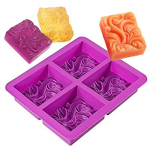 Forma Molde de Silicone Sabonete Artesanal 4 Cavidades S17