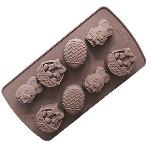 Forma Molde de Silicone Ovo Ovinho Páscoa para Chocolate 8 Cavidades