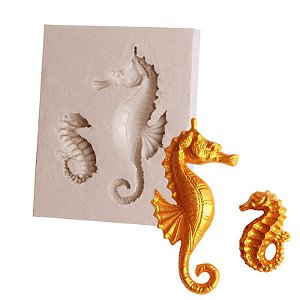 Molde de Silicone Mar Cavalo Marinho Bicuit Chocolate Resina