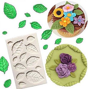 Forma Molde Silicone Folhas Para Pasta Americana Bolos Doces