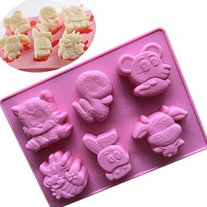 Molde de Silicone para Sabonete Artesanal Infantil Bichos S21