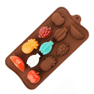 Molde de Silicone Frutas para Chocolate Biscuit Resina