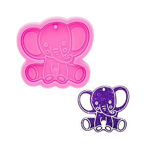 Molde de Silicone Chaveiro Elefante Resina Artesanato
