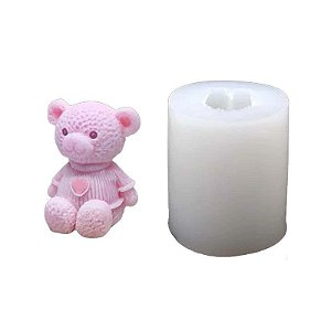 Molde de Silicone Urso Ursinho Sentado Vela Sabonete Resina