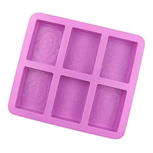 Forma Molde de Silicone Sabonete 6 Desenhos Diferentes S07