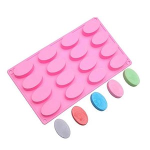 Molde de Silicone Mini Sabonete Artesanal Shampoo Barra com 16 Cavidades S08