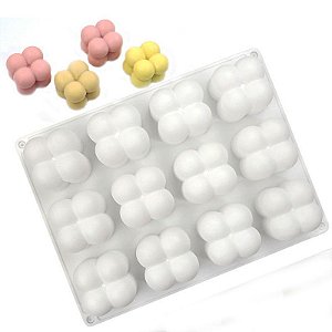 Molde de Silicone para Vela Sabonete Mini Bolinha Bubble 12 Cavidades