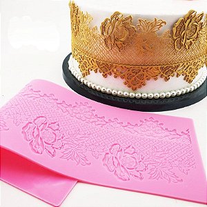 Tapete de Silicone para Bolo Renda de Açucar Molde R43