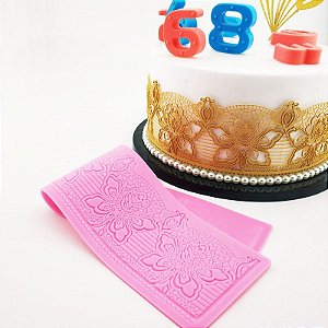 Tapete de Silicone para Bolo Renda de Açucar Molde R99