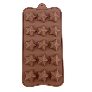 Molde de Silicone Estrela para Sabonete Chocolate Resina