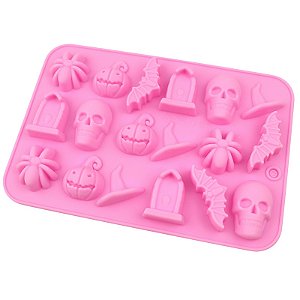 Molde de Silicone Dia Das Bruxas Halloween Abóbora Caveira Terror