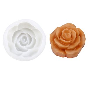 Molde de Silicone Sabonete Flor Floral Rosa S05