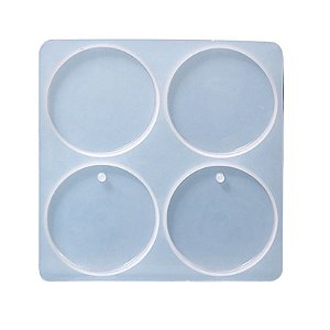 Molde de Silicone para Chaveiro Resina Artesanato Redondo 4cm