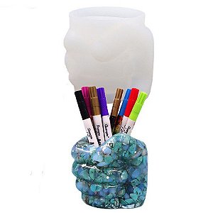 Molde Silicone Supoerte Porta Caneta Vaso Punho Mão Direita