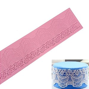 Molde Tapete Silicone Renda De Açucar Bolos R59