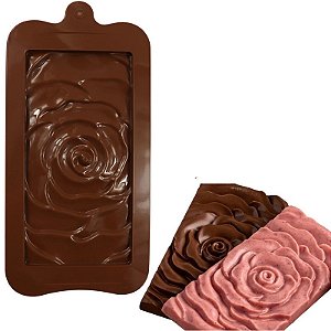 Molde De Silicone para Barra de Chocolate Rosa 14,8 X 7,4 Cm