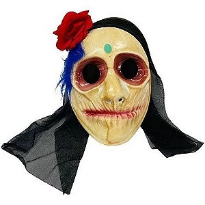 Máscara de Halloween Pânico Vampiro ou Bruxa C/ Capuz