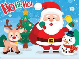 Painel TNT Natal Ho Ho Ho Papai Noel Sino 1,40x1,03m - 01 un