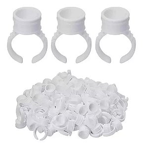 Anel com batoque fixo médio SEM divisória - Branco - 50 un. descartáveis