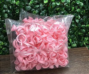Anel com batoque fixo pequeno sem divisória -  Rosa - 100 un. descartáveis
