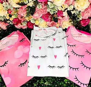 Camiseta T-shirt tema de cílios - Diversas estampas
