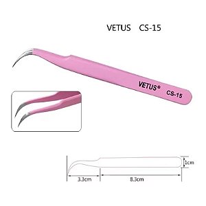 Pinça Vetus Curva - CS-15 - Rosa