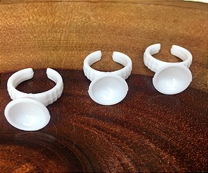 Anel com batoque fixo pequeno -  Branco - 100 un. descartáveis