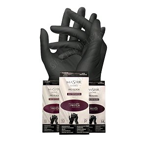 Luva Master Pro Black - 10 un.