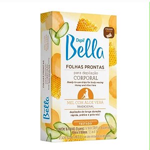 Folhas Prontas Para Depilação Corporal Depil Bella - 16 folhas