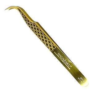 Pinça Nagaraku Curva - A-01-2 - Dourada