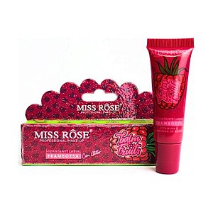 Hidratante Labial com Glitter - Miss Rose - Morango/Melancia/Framboesa - 10g