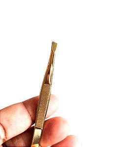 Pinça Sobrancelha - Ponta Chanfrada - Dourada