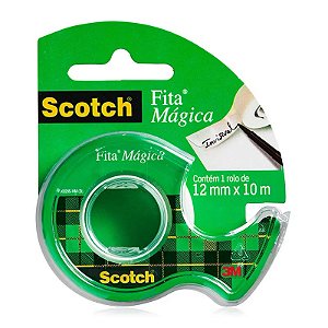 Fita mágica Scotch 3M - 12mm x 10m (com suporte)