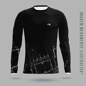 Camisa térmica dry fit com proteção UV 50+ manga longa Construção Civil- MOD 02