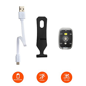Farol Clip Refletor Sinalizador Para Bicicleta E Corrida Recarregável
