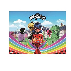 Quebra-Cabeça Miraculous Ladybug e Cat Noir 3D - 48 Peças