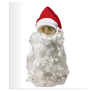 Kit Gorro Barba Com Bigode De Papai Noel Natal Festas 100g