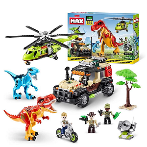 Blocos De Construção Max Dino Adventure 592 Peças Candide