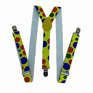 Suspensório Palhaço Unissex Fantasia Carnaval Halloween