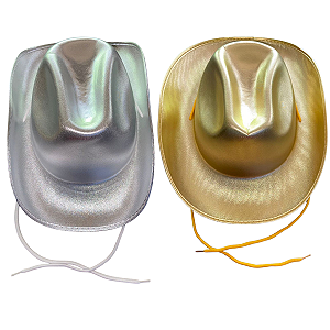 Chapéu Cowboy Metálico Carnaval Fantasia Unissex Cores