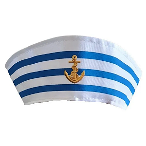 Chapéu Boina Marinheiro Listrado Fantasia Carnaval Unissex