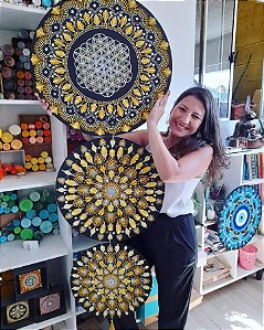 Trio mandala Flor da Vida gigante com 60cm, 50cm e 40cm